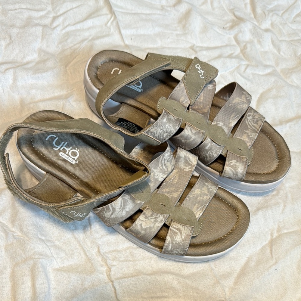 Ryka Women's Sandals in Tan and Cream